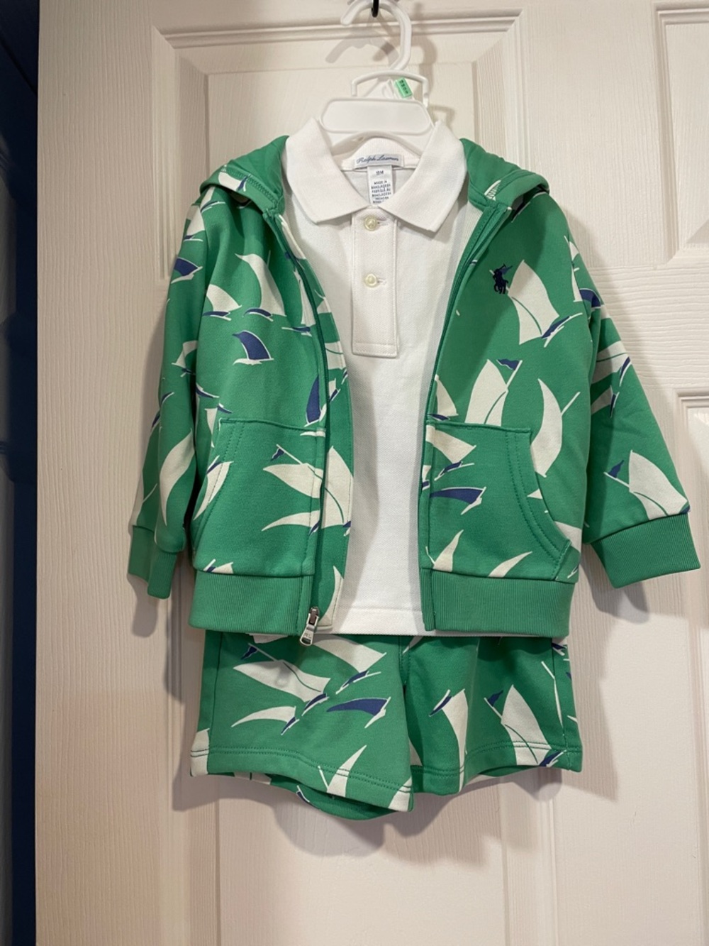 Ralph Lauren Childrenswear Baby Boys Polo Shirt, Terry Hoodie & Shorts Set NWT